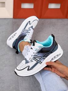 Zapatillas deportivas minimalistas, ligeras y versátiles de mujer con estilo coreano casual, con cojín de aire, malla transpirable y cómoda, con cordones