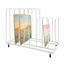 Art Storage Rack With Wheels, Rolling Art Painting Drying Rack 9 Section Metal Storage Stand For Canvas Drawing Boards Panels Prints - White - View 4