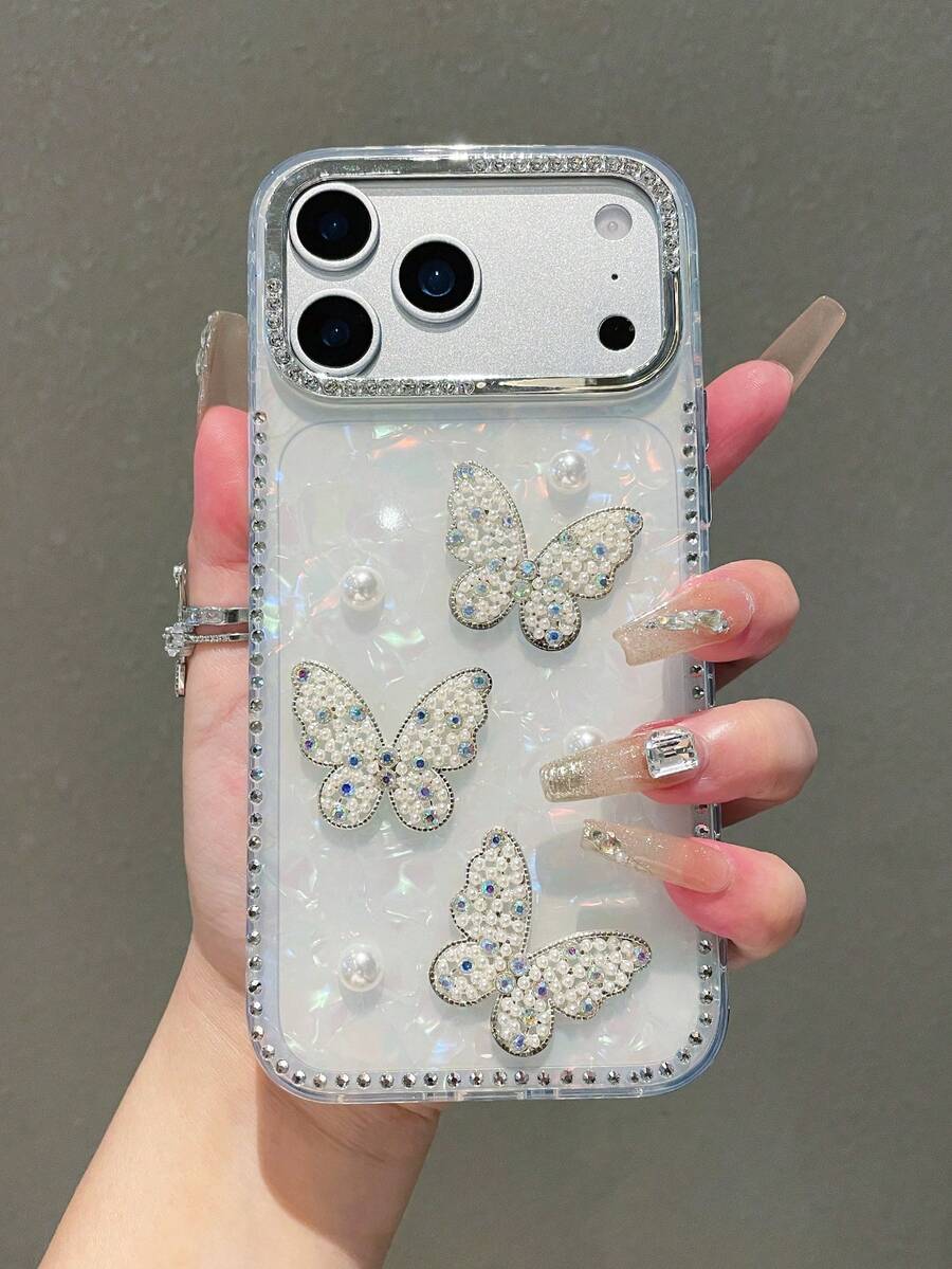 1 件时尚奢华电镀水钻边缘闪亮星星透明全身防震手机壳，适用于 17/17 Air/17 Pro/17 Pro Max、16、16 Pro、16 Plus、16 Pro Max、15、14、14 Pro Max、13、12、11 - 彩色 - 查看 1