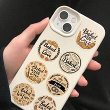 500pcs Baked With Love Stickers Designs, Self-Adhesive Reusable Decals For Crafts, Junk Journals, Scrapbooking & Creative Projects Roll Stickers