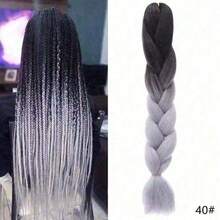 Extensiones de trenzas sintéticas de color ombre afro de 24 pulgadas de largo para mujeres, cabello Kanekalon