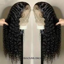 Perucas de Renda Frontal com Cabelo Misturado Ondulado Natural de 200% de Densidade, Onda Profunda 13x4 Perucas de Renda Frontal com Cabelo Misturado para Uso Diário, Perucas de Renda Frontal Encaracoladas Jerry de 8-34 Polegadas, Peruca de Renda Ondulada com Linha de Cabelo Natural Pré-Cortada e Pré-Arrancada com Cabelo Bebê