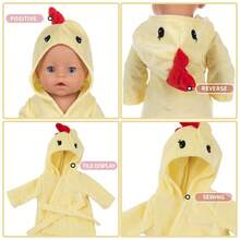 14-18 英寸婴儿娃娃衣服，可爱宠物睡衣睡衣，适合兔子、猪、熊、大象、狮子等动物的毛绒娃娃，儿童娃娃装扮配饰