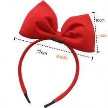 1pc Women's Red 3D Sponge Bow Headband, Cute Princess Fairy Hair Accessory For Cosplay, Festivals, Christmas, Prom