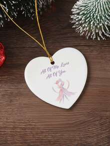 1PC 8CM Romantic Acrylic Round Ornament, UV Printed 'All Of Me Loves All Of You' Elegant Slogan Decor, Luxury Wedding Anniversary Present, Couple Keepsake Gift, Valentine's Day Home Decor Pendant - Multicolor - View 5