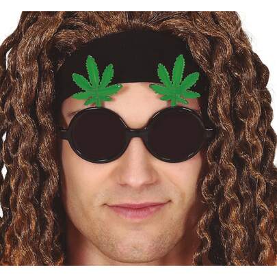 Fiestas Guirca Occhiali a forma di foglia per costumi e feste a tema, accessori divertenti per celebrazioni giovanili, occhiali dal design originale con stile grafico e tema della cannabis, ideali per carnevale, cosplay ed eventi giovanili - SPEDIZIONE GRATUITA ✅ Consegna entro 24/48 ore in Spagna (Penisola)
