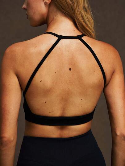 VVX 女士吊带运动文胸，细肩带，可拆卸胸垫，性感露背，适合健身、瑜伽、运动，短款背心，Y2K风格，休闲纯色，柔软舒适，适合健身房、日常穿着，四季皆宜。