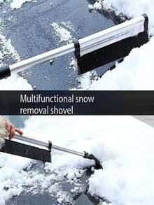 1 Stück Schneebesen und Eiskratzer für Autos im Wintereinsatz - Multifunktionales Schnee- und Eis-Entfernungswerkzeug mit Aluminium-Verlängerungsbürste und Eiskratzer - Schneeentfernung, Eisentfernung, Staubentfernung und Frostentfernung