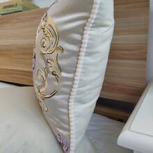 1 Vỏ gối trang trí thêu hoa, vỏ gối bằng vải satin polyester Jacquard phong cách Châu Âu, hình vuông 48*48cm, không bao gồm ruột gối - Nhiều màu - Xem 4