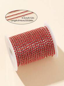 1 卷 2 毫米 6.5# 5 码/10 码超闪亮水钻链，适用于美甲装饰、鞋子/衣服装饰、手机壳/杯子装饰、汽车方向盘装饰、婚纱装饰、以及各种 DIY 装饰链、手工缝纫装饰链、包边装饰链