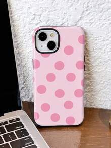 1 件装简约清新波点图案亮面二合一手机壳，适用于三星/11/12/13/14/15/16/17 Pro Max - 彩色 - 查看 2