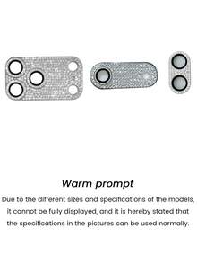 Rhinestone Decorated Camera Lens Protector, Compatible With Iphone 17/17 Pro Max/17 Pro/17 Air Series, High Definition, Easy To Install, Impact Resistant, Wear-Resistant, High Hardness, Shiny Colors, Perfect Fit - Silver - View 9