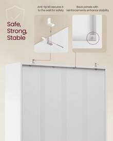 VASAGLE Custos Collection - Bookshelf, Bookcase, Cube Shelf With 8 Compartments, 9.4 X 25.8 X 51 Inches, Storage Shelf, For Living Room, Home Office, Dining Room - trắng - Xem 6