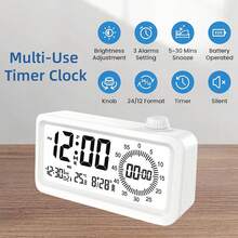 1-Pack Mirror Surface Digital Alarm Clock Adjustable Brightness, Date & TemperatureDisplay USB Powered 12/24 Hour Rectangular Bedroom Alarm Clock For Home OfficeDecor, Digital Display Clock Alarm Clocks For Bedroom