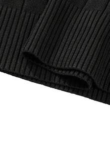 男士 Old Money 加厚百搭毛衣，长袖上衣 - 黑色 - 查看 9