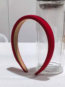 1pc Fashionable Versatile Minimalist Red Headband Head Accessories Hairband - Red - View 4