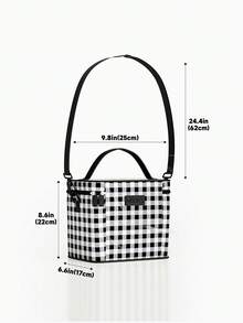 Meoky Large Capacity Insulated Lunch Bag with Shoulder Strap – Reusable Waterproof Cooler Tote for Women & Adults, Leakproof Thermal Bento Lunch Box with Thick Aluminum Lining, Ideal for Work, School, Office, Travel, Picnic & Camping - 黑與白 - 查看 3