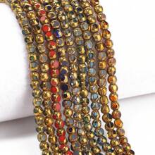 خرز زجاجي كريستالي دائري بقطر 4 مم ذهبي متعدد الوجوه فضفاض للتباعد لصنع الأصداف والأساور والقلائد والمجوهرات DIY - خرز دائري - مشاهدة 7