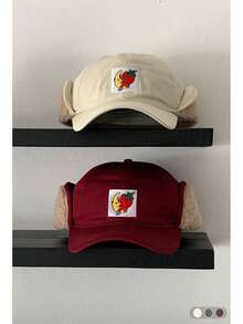 街头 1 件装女士夏季海滩太阳帽，甜美可爱蝴蝶结刺绣宽边帽，带开口遮阳，防晒情人节 - 彩色 - 查看 8