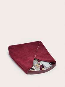 Women's Shoulder Bag/Handbag, Brown Suede, Large Capacity, Decorated With Rivets, Vintage Versatile Commuter Style, Suitable For Autumn And Winter Outings. - Burgundy - View 4
