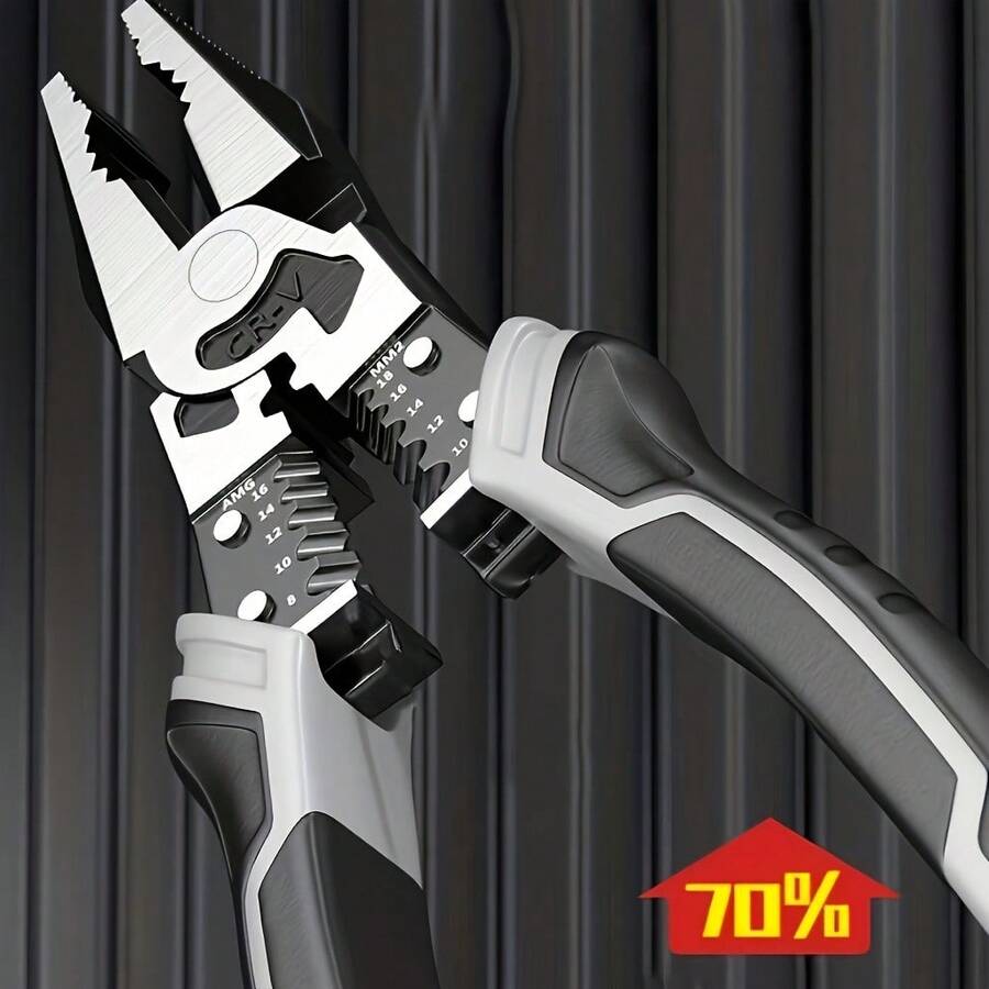 Multifunctional Industrial Pliers, Universal Strong Wire Cutting Pliers, Household Pliers, Electrical Special Hardware Tools, Essential Helpers For Cutting At Home - Grey - View 1