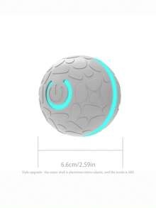 1pc Smart Dog Automatic Rolling Balls Toys,Cat Electric Gravity Sensor Balls,Pet Interactive Chewing Toy,Kitten Training Self-Moving Entertainer Accessories - Black and White - View 2