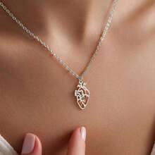 Dây chuyền mặt dây hình trái tim mạ vàng tinh tế, mặt dây chuyền hình trái tim thật, quà tặng cho mẹ, quà tặng cho bác sĩ/y tá, trang sức thép không gỉ, quà tặng cho phái nữ - Vàng - Xem 5