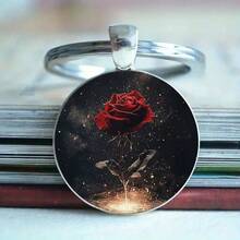 1PC European And American Fashion Shimmering Red 2D Pattern Gem Alloy Pendant Keychain Bag Pendant, Car Keychain, Holiday Party Small - 1 - Xem 7