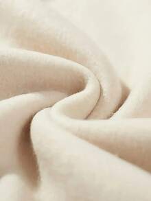 Gos Is GOOOD Unisex Round Neck Sweatshirt Basic Crew Neck Top Plain Flannel Coat Without Print Cotton - Beige - View 2