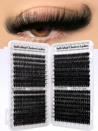 CMAYOME 640/624/60 Cluster False Eyelashes, Personal False Eyelash Book, High Capacity False Eyelashes, 9-16mm Mixed Length Eyelash Set, Beginner DIY Home Eyelash Extension Kit, Eyelash Cluster, Individual False Eyelashes, Suitable For Daily Commute, Dates, Music Festivals, Enlarges The Eyes