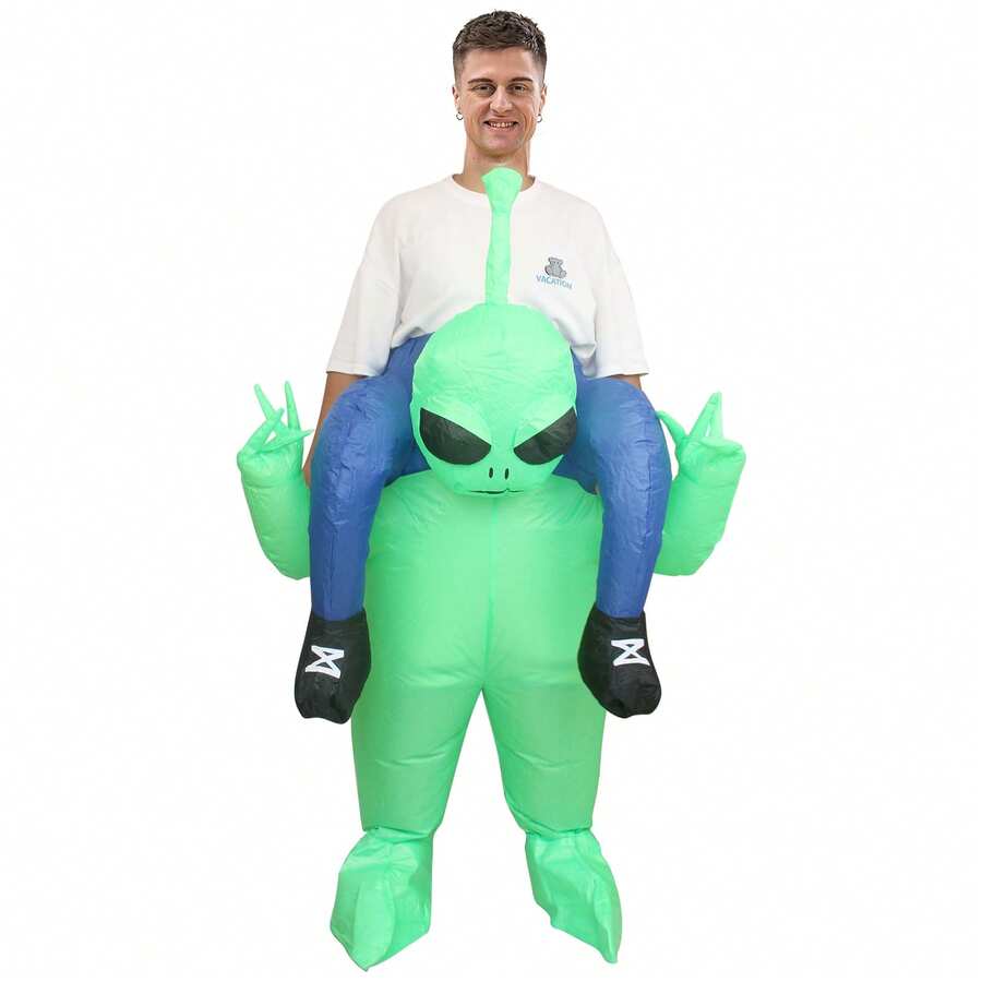 Custom Made Inflatable Costume Suit For Adult Cycling, Advertising, Cartoon Mascot, Plush Doll - Adult Riding Alien - View 1