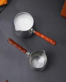 1 pieza Acero inoxidable 304 Taza para arte de latte,Diseño con mango de madera, herramientas para arte de latte, herramienta de pico puntiagudo para barista, accesorios de taza para flores de café y té con leche,espuma de leche - Usos: Año Nuevo, Día de Acción de Gracias, Navidad, artículos de cocina Rama, uso en fiestas, comedor familiar, suministros de cafetería de alta gama, regalo especial, uso en la barra del bar - Plateado - Ver 6