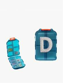 1pc New Pearl Letter A-Z 10 Grids Pill Box Organizer - Portable Folding Medicine Box, Daily Medication Planner And Capsule Dispenser, Suitable For Travel, Vitamins, Supplements, Weekly Travel Pill Box, Travel Pill Organizer - Multicolor - View 18