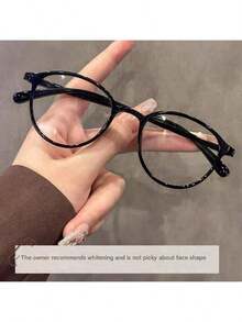 1 件女士浅绿色轻质眼镜框，时尚经典百搭休闲无度数眼镜，适合小脸和圆脸