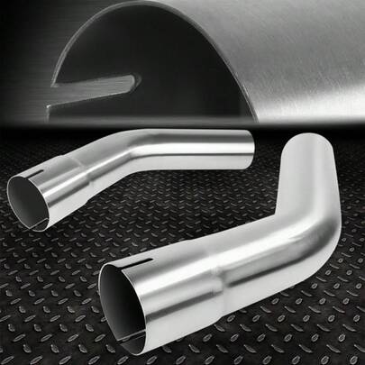 2x 2.5 Inch OD Custom 45 Degree Polished S.Steel Mandrel Bend Exhaust Pipe Tube
