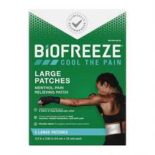 Biofreeze Large Pain Relief Patches, Menthol Pain Patches Lower Back, Neck, Knee, & Shoulder, Comfortable & Flexible Fabric Stays In Place, Eligible, 5 Ct - Lớn - Xem 1