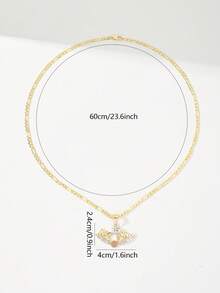 1pc European & American New Hypoallergenic Copper Inlaid Zirconia Fashion Faith 15 Number Pendant Necklace, Suitable For Christmas/Thanksgiving/Halloween/Mother's Day/Valentine's Day Couples/Friends/Godparents Gift, Catholic First Communion, Daily & Festival Wear Prayer - Yellow Gold - View 7
