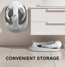 5-Speed Adjustable Baby Bathroom Bracket, Non Slip Base, Adjustable Silicone Armrest, High-Quality ABS Material, Foldable Storage, Suitable For Children Aged 6 Months To 6 Years Old As A Shower Assistant (Brown) - 咖啡棕 - 查看 3