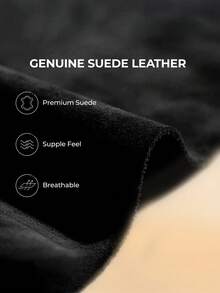 Women's Fuzzy Boot 1.97 Inch Classic Platform Snow Boots Genuine Suede Leather, Ankle-Height, Memory Foam Insole, Lightweight Anti-Slip Outsole For Indoor And Outdoor Wear Halloween Christmas Holiday Festive Winter Black Boots - 黑色 - 查看 4