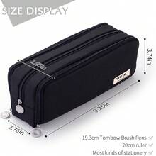 Large Capacity Pencil Case 3 Compartment Pouch Pen Bag For School Teen Girl Boy Men Women