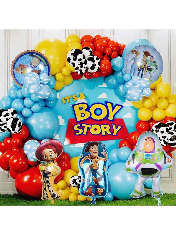 105 Stücke Toy Story: Woody Themen Geburtstags Party Dekoration Latex Ballon Set, Zuhause Geburtstags Party Themen Dekoration