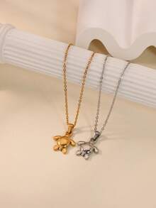 1件朋克风海龟项链，女士项链，18K镀金不锈钢海龟吊坠项链，派对婚礼圣诞节动物饰品礼物 - 彩色 - 查看 5