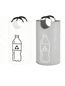 Large Capacity Foldable Recycling Bin - Cylindrical Open-Top Design, Multi-Purpose Plastic Bottle Storage Basket, Space-Saving Collapsible Organizer Box, Durable, Easy To Clean, No Electricity Needed, Home Recycling Bin, Bottle Storage, Modern Aesthetic, Sturdy Structure, Suitable For Apartment Living - Multicolor - View 8