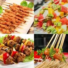 20/50/100/200pcs Bamboo Skewers, Barbecue Forks, For Craft Flower Making, Meat Kebabs, Fruit Picks, Grilling Accessories, Kitchen Tools, Non-Crack, Non-, Suitable For Outdoor BBQ, Camping, Party Events, Christmas Decoration