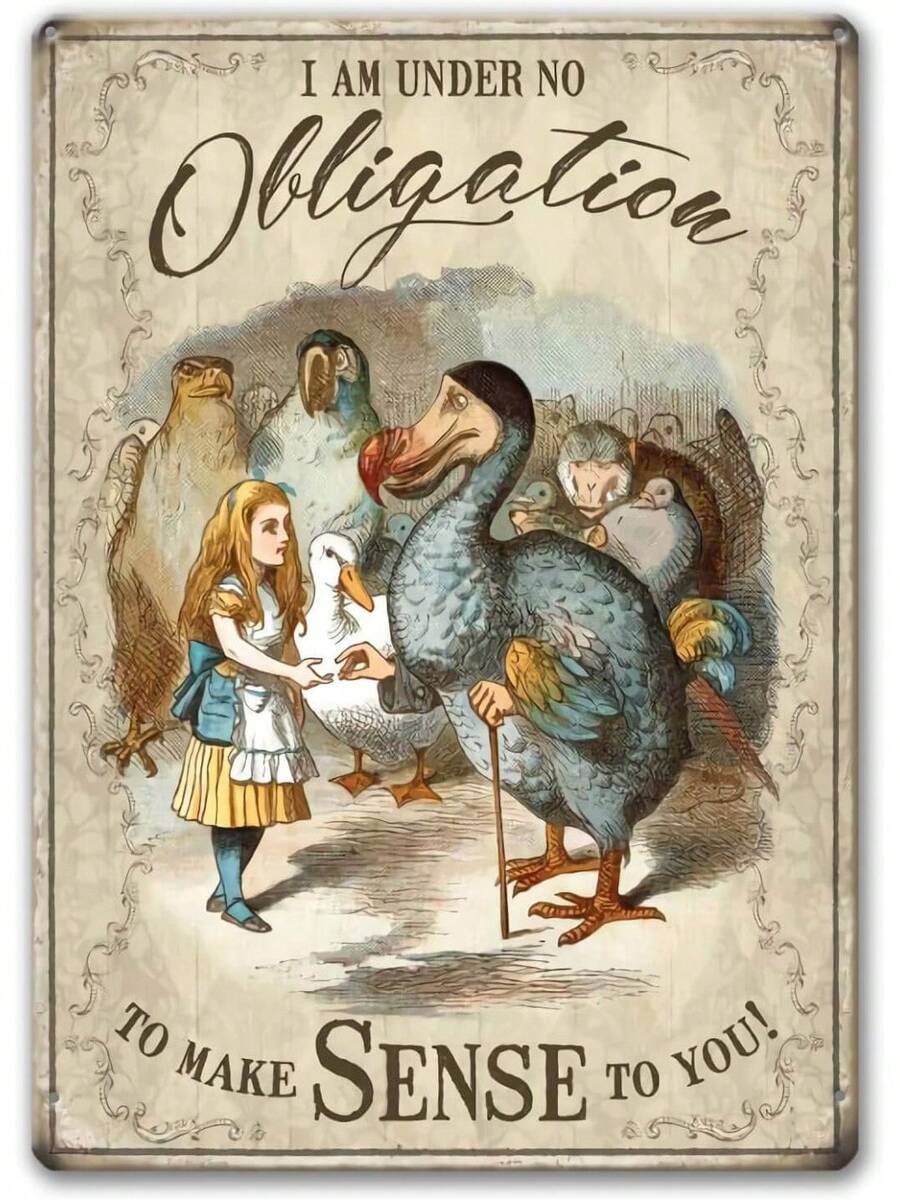 Agedsign Alice In Wonderland Poster, Vintage Metal Tin Sign Under No ...