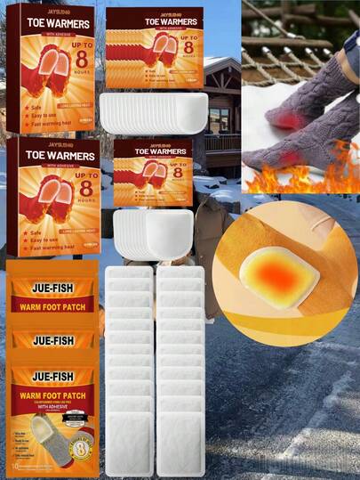 20/10 parches calentadores de pies para mantener al bebé abrigado en invierno, parches autocalentables para los pies, parches de calor portátiles y desechables, paquetes de calor, parches de calentamiento