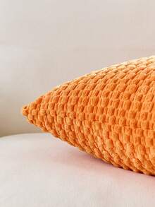 1pc/2pcs Set Semi-Circle Geometric Pattern Pillow Case, Canvas Circle Velvet Embroidery Crafted Square Cushion Cover, For Daily Use In Bedroom, Living Room, Sofa, Yard, Garden Decor, Without Core 30*50cm 45*45cm - Orange - View 3