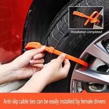 15件套汽车配件 - 防滑轮胎链，适用于轿车、SUV/越野车轮胎，带绑带的雪地防滑链，防止爆胎和脱困，汽车配件