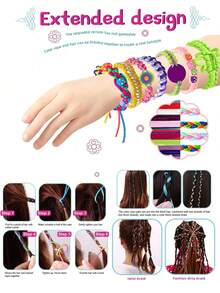 Kit de manualidades completo para hacer pulseras y collares - Juego de joyería hecha a mano con cuerdas de color rosa/verde/amarillo, cuentas, dijes y herramientas - Excelente para proyectos creativos de adolescentes, regalos de cumpleaños, Navidad y todas las temporadas, cuentas para hacer joyería - Multicolor - Ver 8