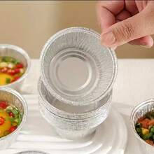 20/50个带盖铝箔烤盘 - 适用于电磁炉，防漏，耐热烤箱容器，也适用于空气炸锅、烤箱，可用于复活节、生日、婚礼等场合 - 兼容电磁炉，经久耐用且轻便，是烘焙蛋糕、纸杯蛋糕、挞、布丁的理想之选 - 家用和商用厨房的完美选择 - 可堆叠且节省空间的设计 - 易于裁剪尺寸 - 非常适合餐食准备和储存，烘焙托盘 - 彩色 - 查看 7